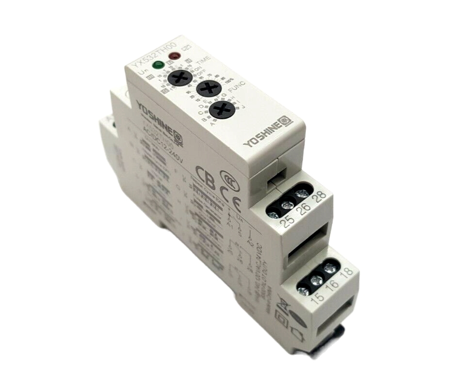 Timer Relay Multifunction, AC/DC 12-240V, 2X SPDT 15AMP, 0.1sec -10 days