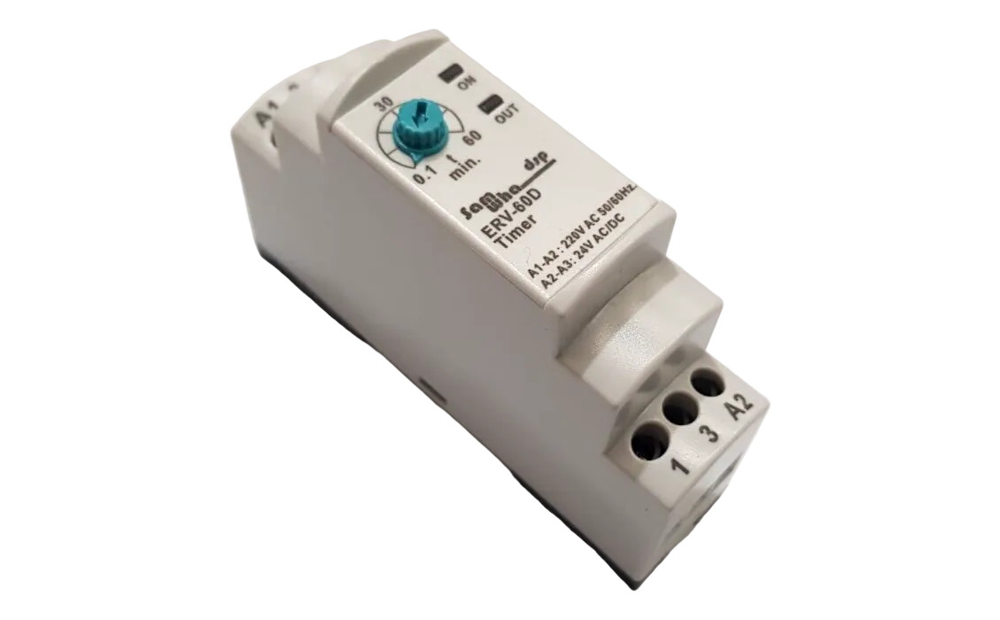 Timer Relay, On Delay, 0.1 - 60min, 240vac, 24vac/Dc, Din Rail Mount