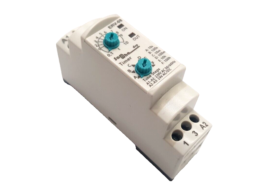 Multifunctional Timer Relay, On Delay, 0.1sec - 100hrs, 240Vac, 24VAC/DC